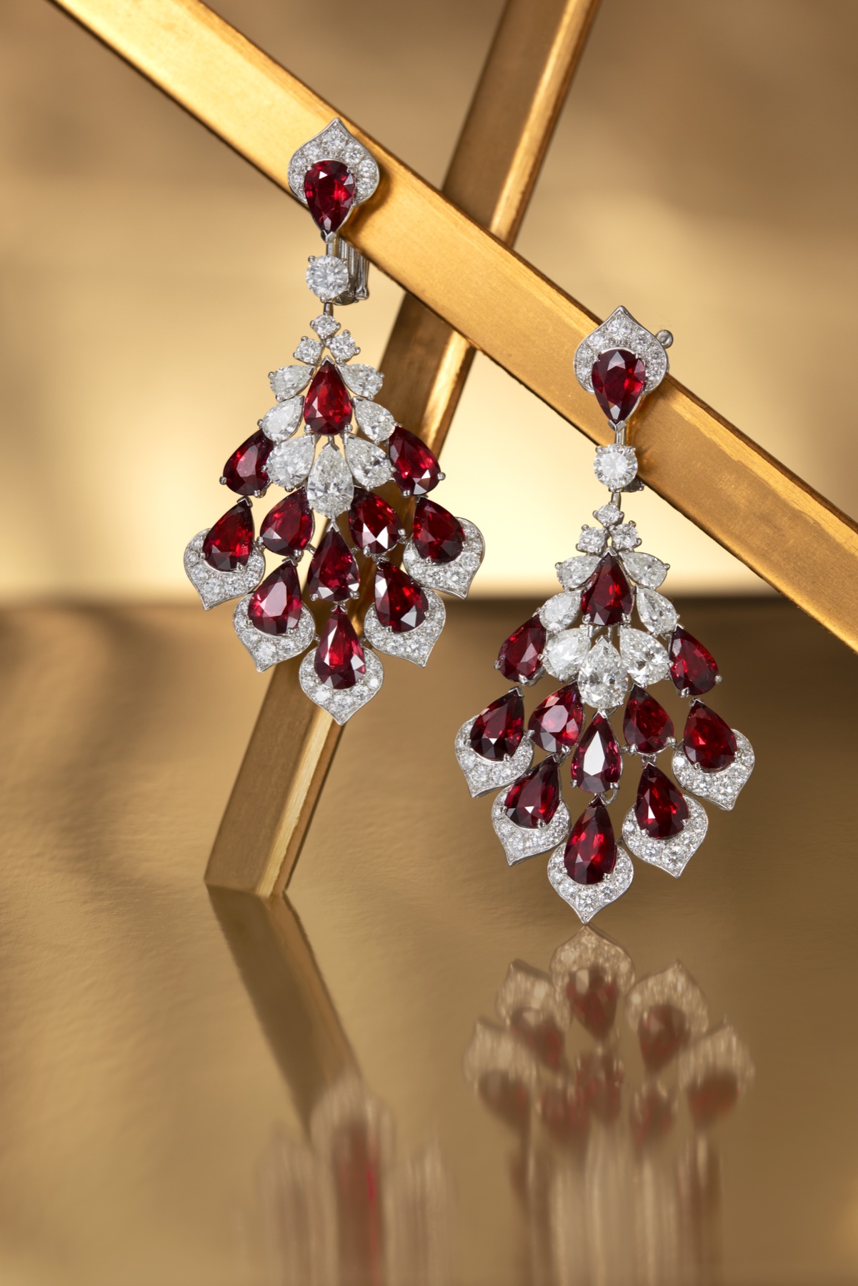 Ruby chandelier earrings — campaign