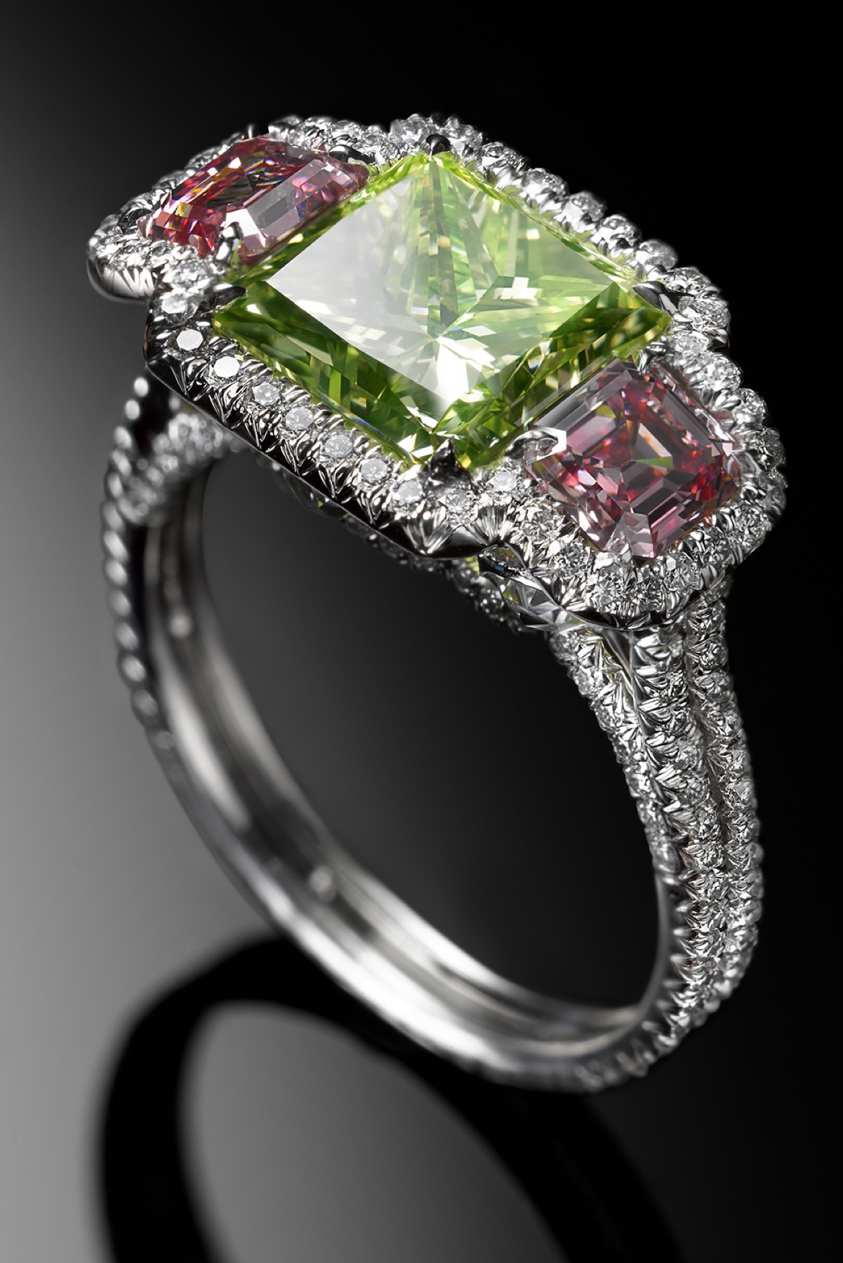 Green diamond ring — studio